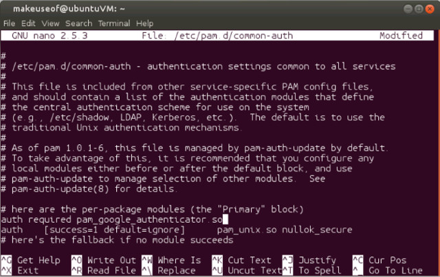 Chạy lệnh trên Terminal để thêm xác thực hai yếu tố