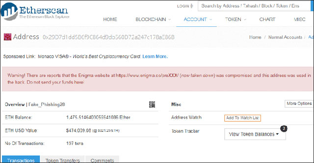 Địa chỉ giả đã bị gắn cờ đỏ nhưng nhiều người vẫn gửi Ether tới