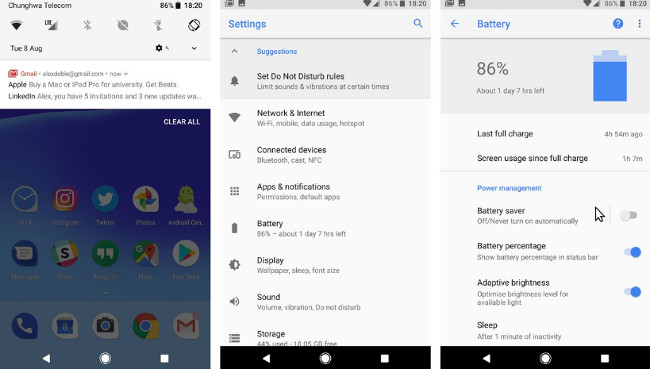 Thiết lập cài đặt trên Android 8.0