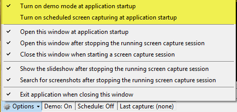 Thay đổi các tùy chọn trong Auto Screen Capture
