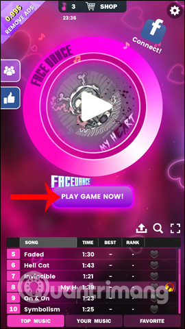 Nhấn nút Play game now