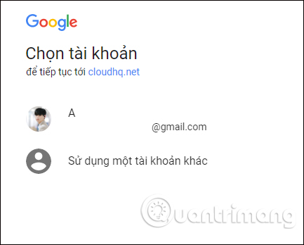 Chọn địa chỉ Gmail