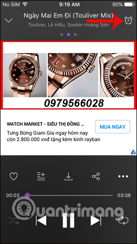 Nhấn chọn Đồng hồ