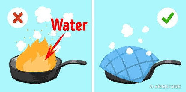 Dập tắt 1 chiếc chảo đang cháy