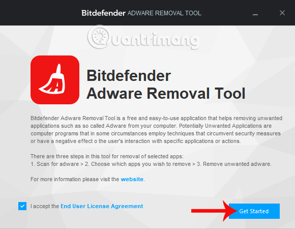 Cài đặt Bitdefender Adware Removal Tool