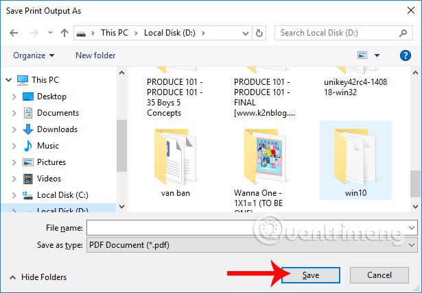 Lưu email dưới file PDF