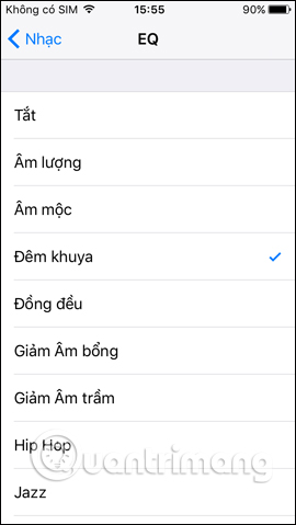 Chế độ phát nhạc Đêm khuya