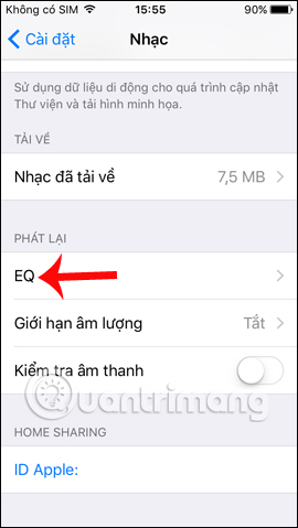 Thiết lập EQ cho âm nhạc