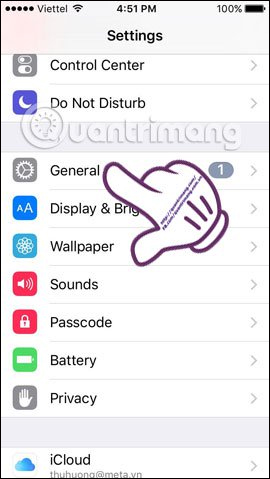 Cài đặt chung trên thiết bị