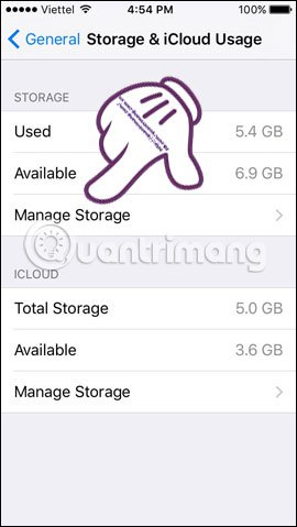 Xem bộ nhớ trên iPhone