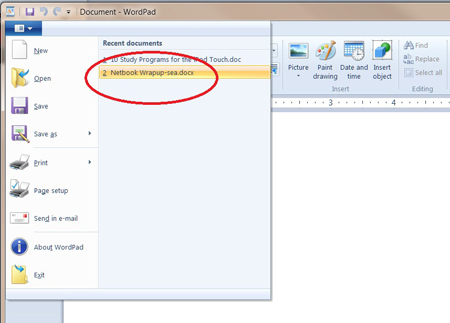 Mở file docx từ wordpad