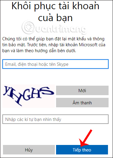 Đia chỉ email đăng ký Outlook