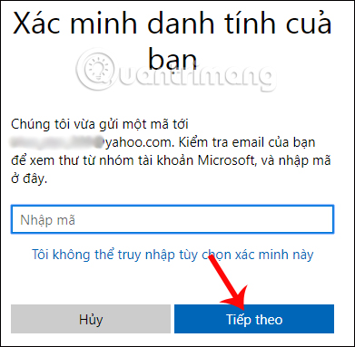 Nhập mã xác minh 