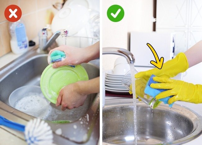 Do not wear gloves when doing housework