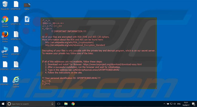 Thông báo yêu cầu tiền chuộc