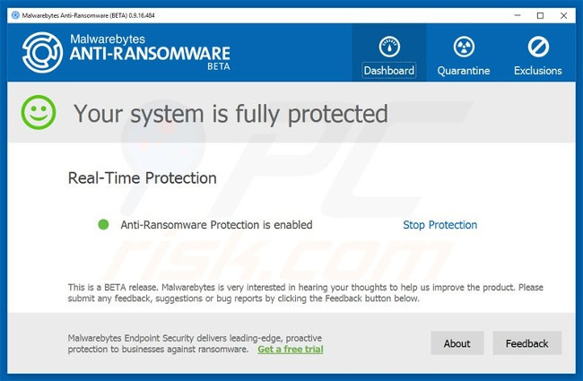 Phần mềm Malwarebytes Anti-Ransomware Beta