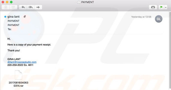 Mẫu thư rác chứa mã độc tống tiền