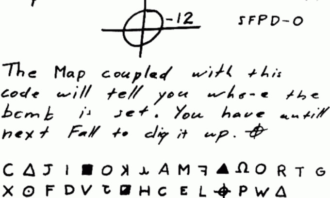 Những lá thư Zodiac gồm 4 thông điệp được mã hóa 