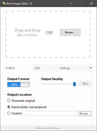 Giao diện Bzzt! Image Editor