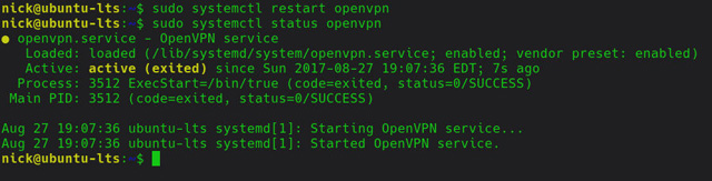 Chạy dịch vụ OpenVPN