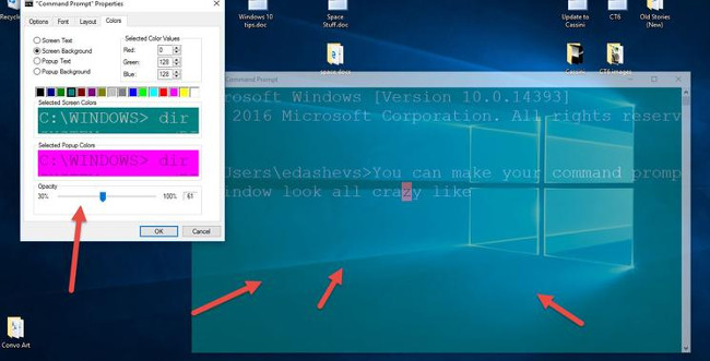 Cửa sổ Command Prompt trong suốt