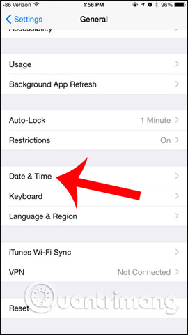 Chỉnh ngày trên iOS