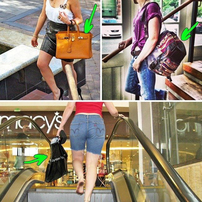 Có 3 kiểu lựa chọn túi xách thời trang.