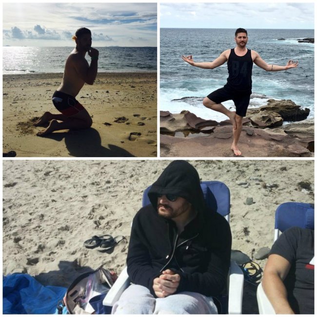 Biển là nơi mọi người đến để chụp ảnh, ngồi thiền và tránh nắng.