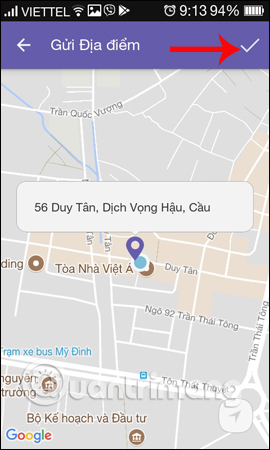 Gửi vị trí hiện tại