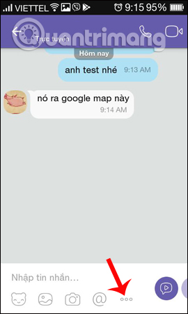 Tùy chọn gửi dữ liệu Viber