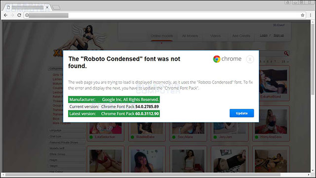 Văn bản hiển thị bình thường trên trang đã bị hack 