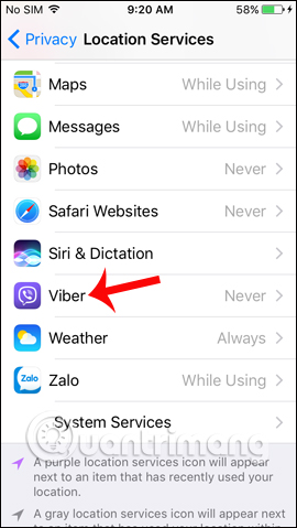 Chọn ứng dụng Viber