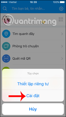 Cài đặt tài khoản Zalo