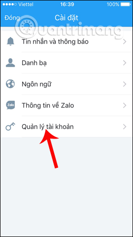 Quản lý tài khoản Zalo