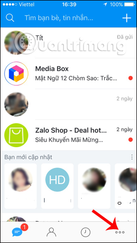 Giao diện Zalo