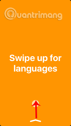 Vuốt giao diện lên trên