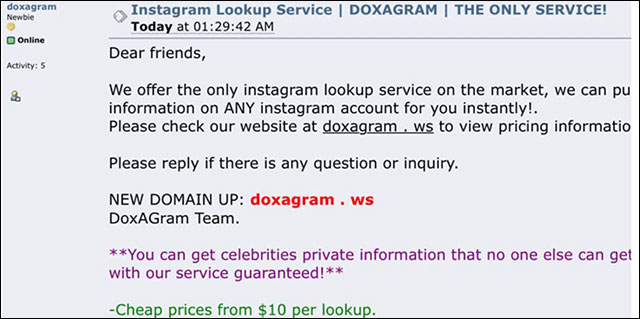 Thông tin cá nhân được hacker rao bán trên Doxagram