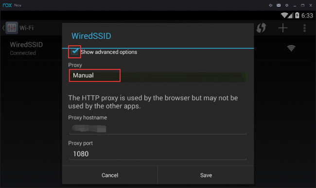 Chọn các thiết lập trong WiredSSID