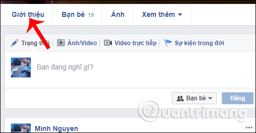 Nhấp vào Giới thiệu