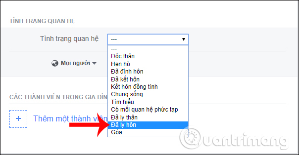 Tình trạng quan hệ Đã ly hôn