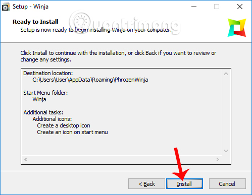 Nhấn Install cài đặt phần mềm