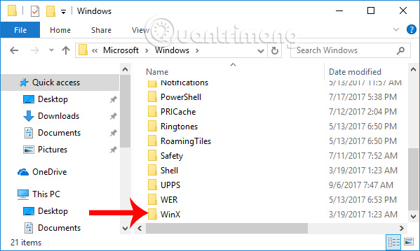 Truy cập thư mục WinX