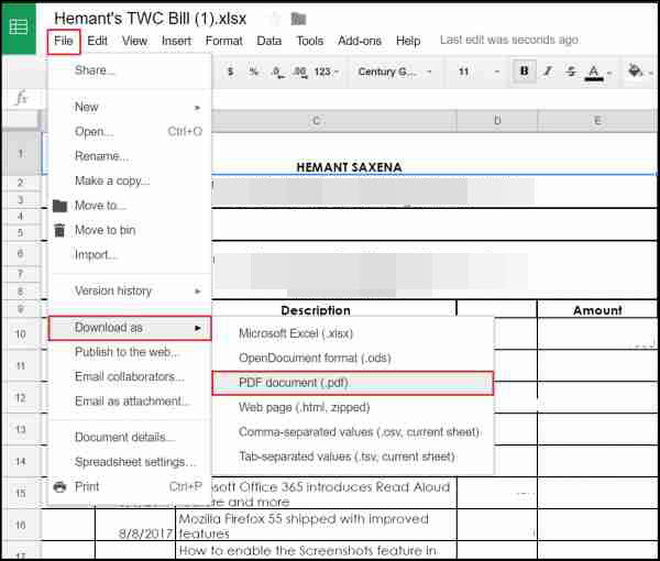 Tải file Excel đã được chuyển sang PDF về