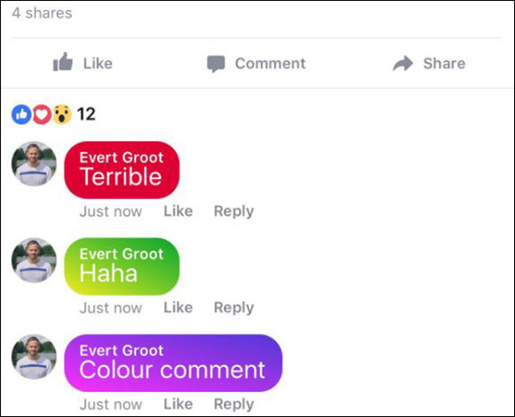 Bình luận Facebook màu nền 