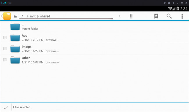 Tìm file chia sẻ trên Nox