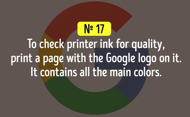 Để kiểm tra chất lượng mực máy in, hãy in logo Google ra giấy