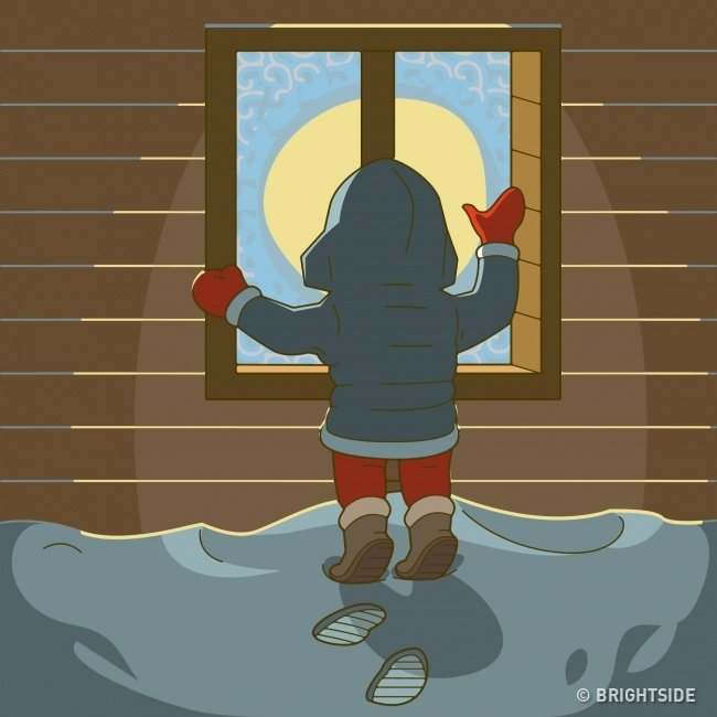 Cánh cửa sổ đóng băng