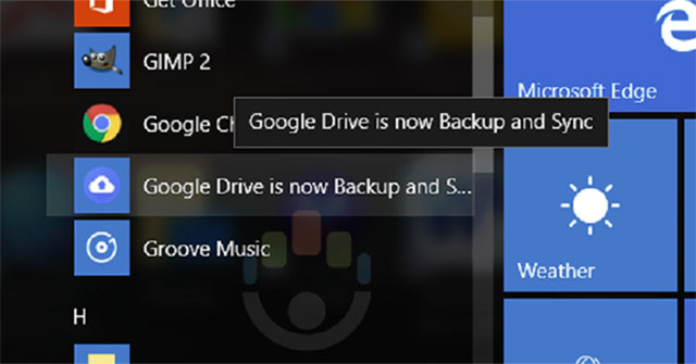 Google Drive được thay thế bằng Google Backup and Sync