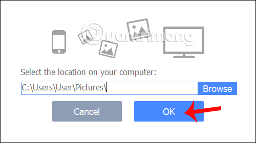 Đổi thư mục lưu ảnh 