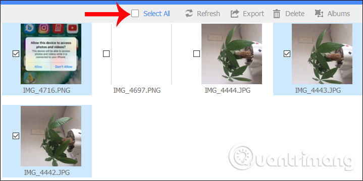 Chọn ảnh sao chép vào máy tính 